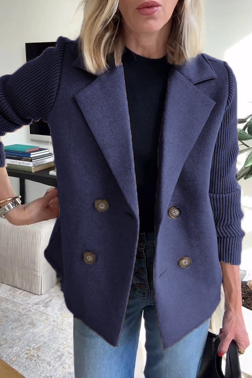 Sienna | Elegant Knit-Sleeve Blazer