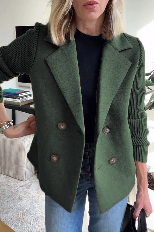 Sienna | Elegant Knit-Sleeve Blazer