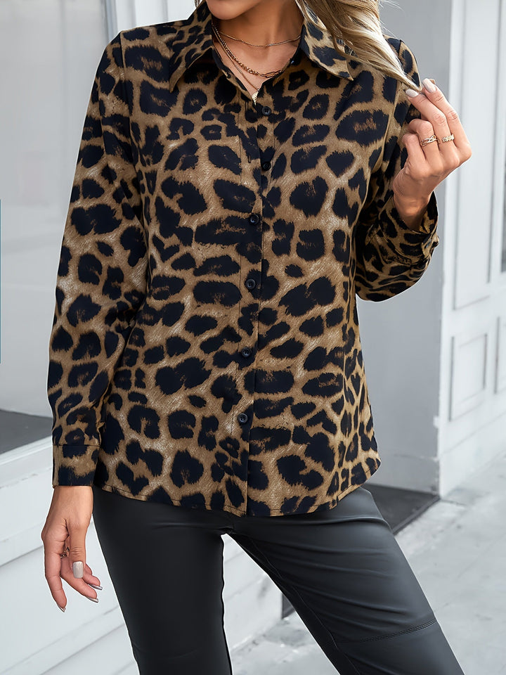 Lila - Leopard Print Polo Shirt