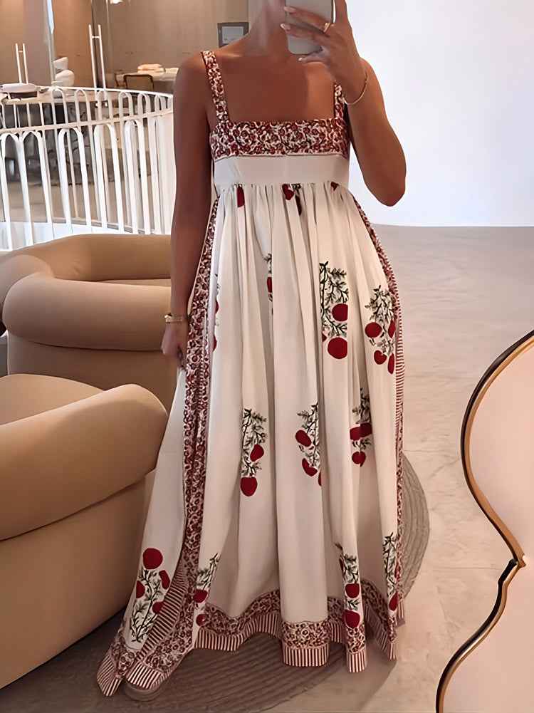 Maggie - Trendy Floral Print Maxi Dress