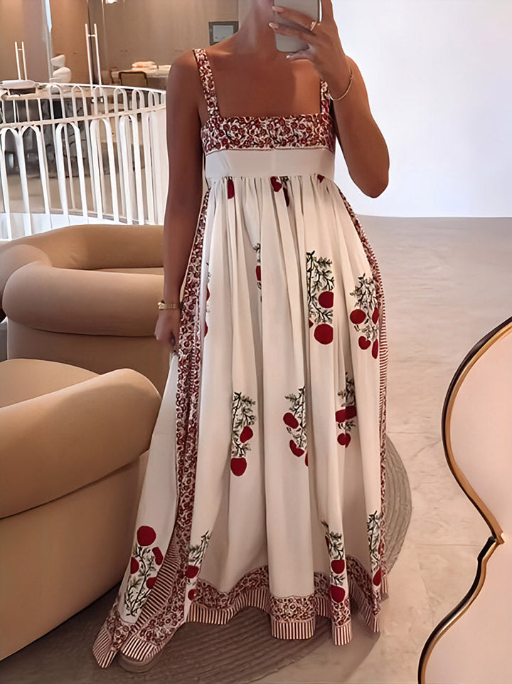 Maggie - Trendy Floral Print Maxi Dress