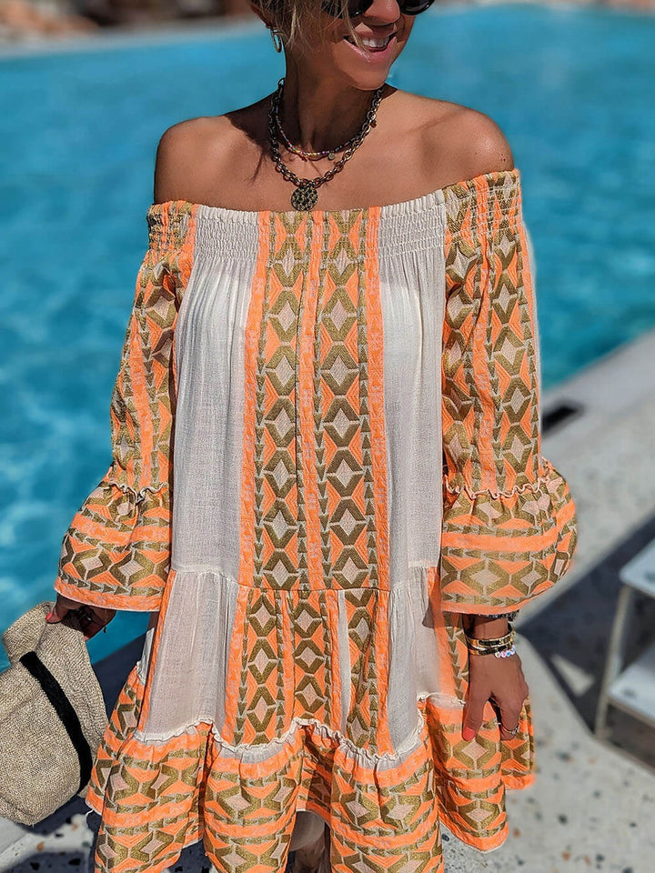 Joyce - Boho Off Shoulder Mini Dress