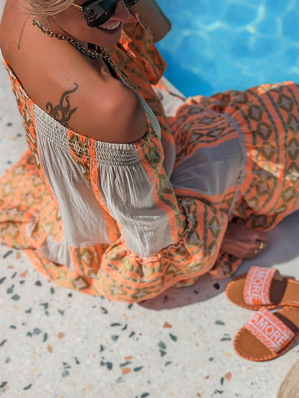 Joyce - Boho Off Shoulder Mini Dress