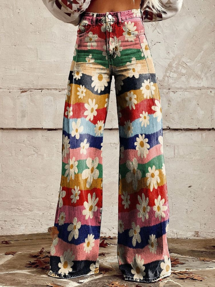 Greta | Retro Floral Trousers