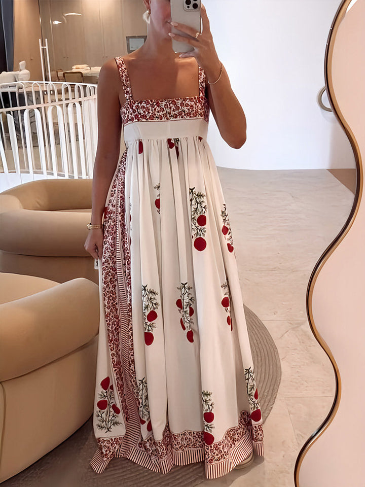 Maggie - Trendy Floral Print Maxi Dress