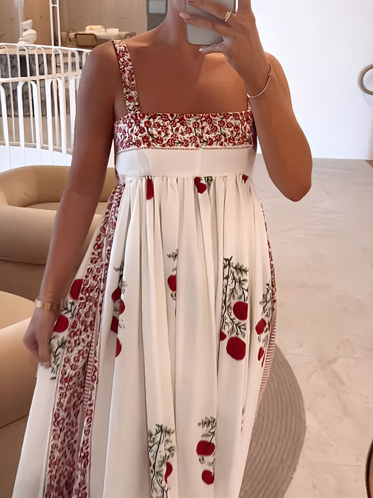 Maggie - Trendy Floral Print Maxi Dress
