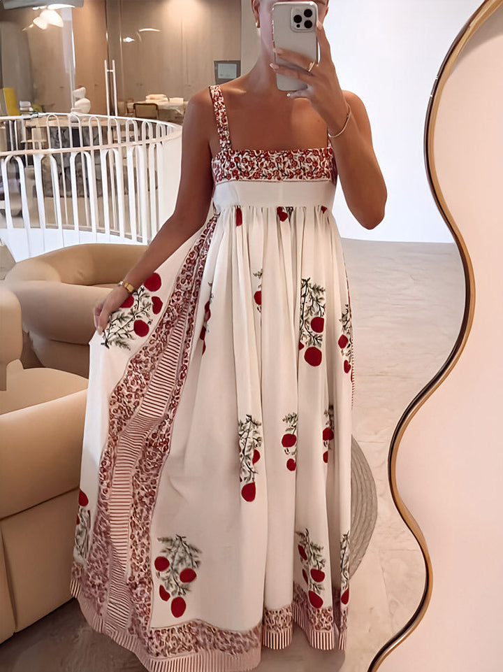Maggie - Trendy Floral Print Maxi Dress