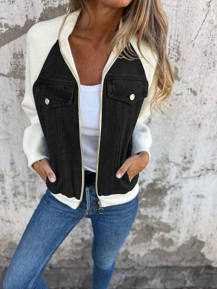 Nathalia™  - Casual V-neck Zipper Jacket