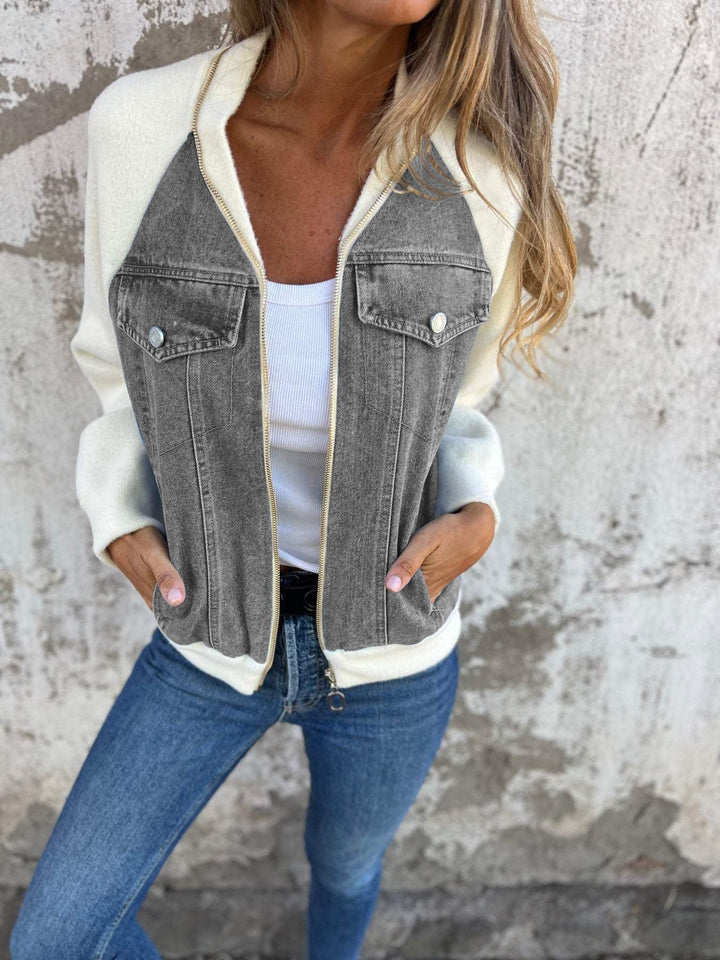 Nathalia™  - Casual V-neck Zipper Jacket