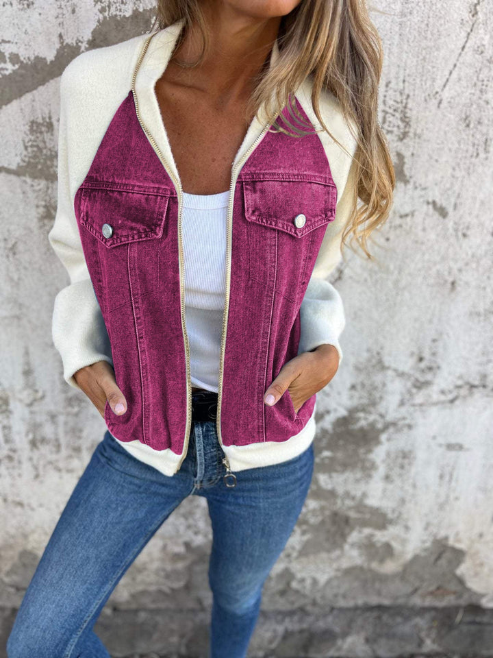 Nathalia™  - Casual V-neck Zipper Jacket