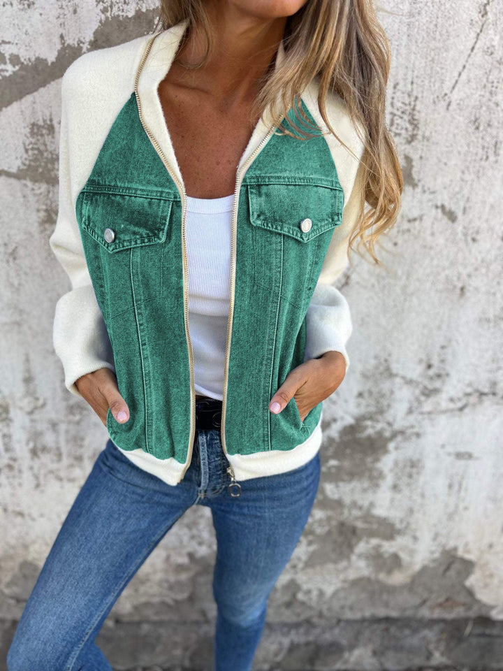 Nathalia™  - Casual V-neck Zipper Jacket