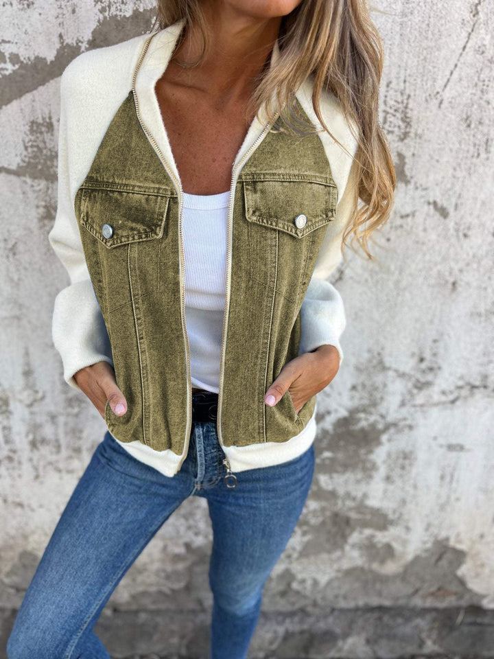 Nathalia™  - Casual V-neck Zipper Jacket