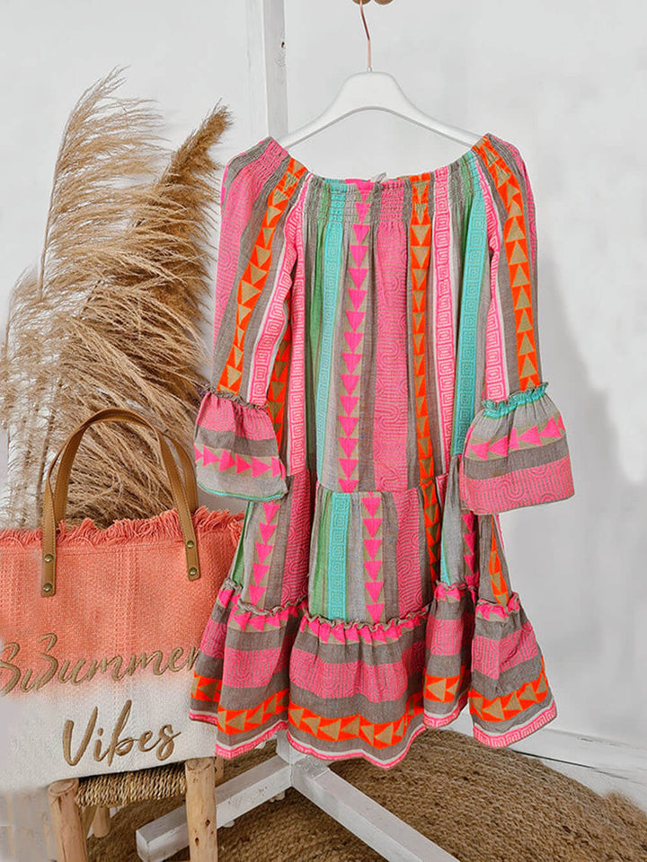 Joyce - Boho Off Shoulder Mini Dress