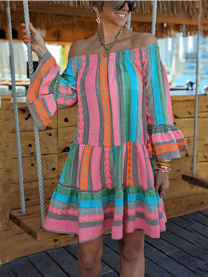 Joyce - Boho Off Shoulder Mini Dress