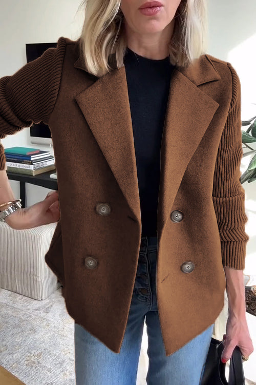 Sienna | Elegant Knit-Sleeve Blazer