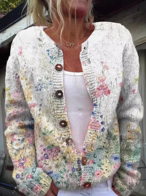 Tess |  Flowered Cardigan