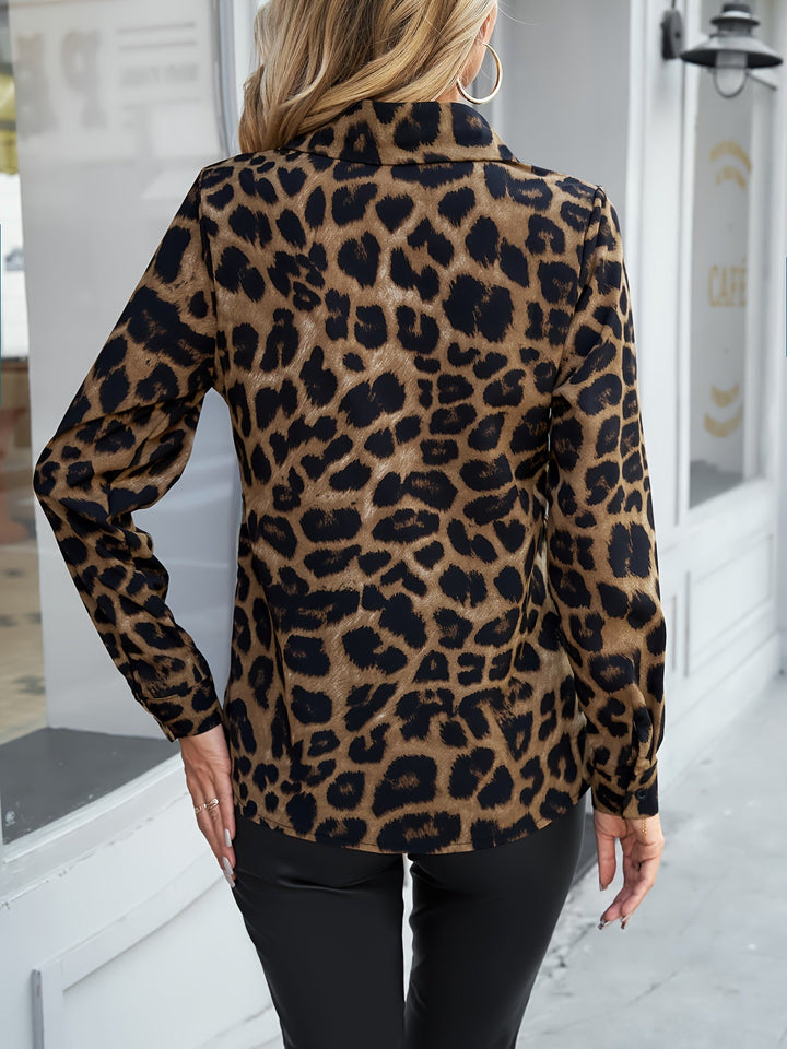 Lila - Leopard Print Polo Shirt