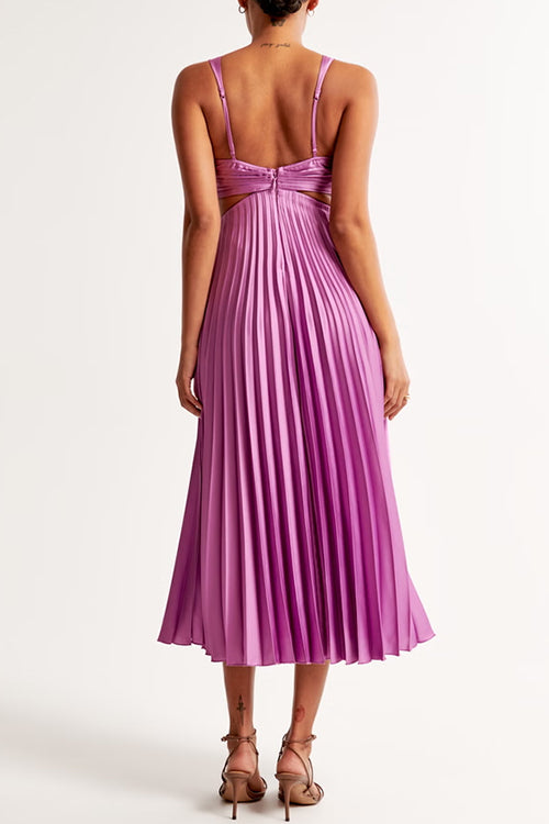 Evaa™ | Sleeveless Pleated Maxi Dress