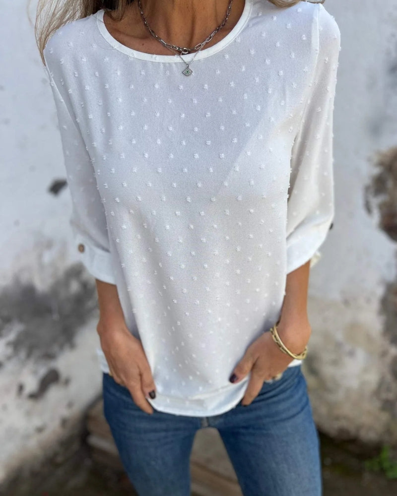 Verena - Chic Chiffon Jacquard Blouse
