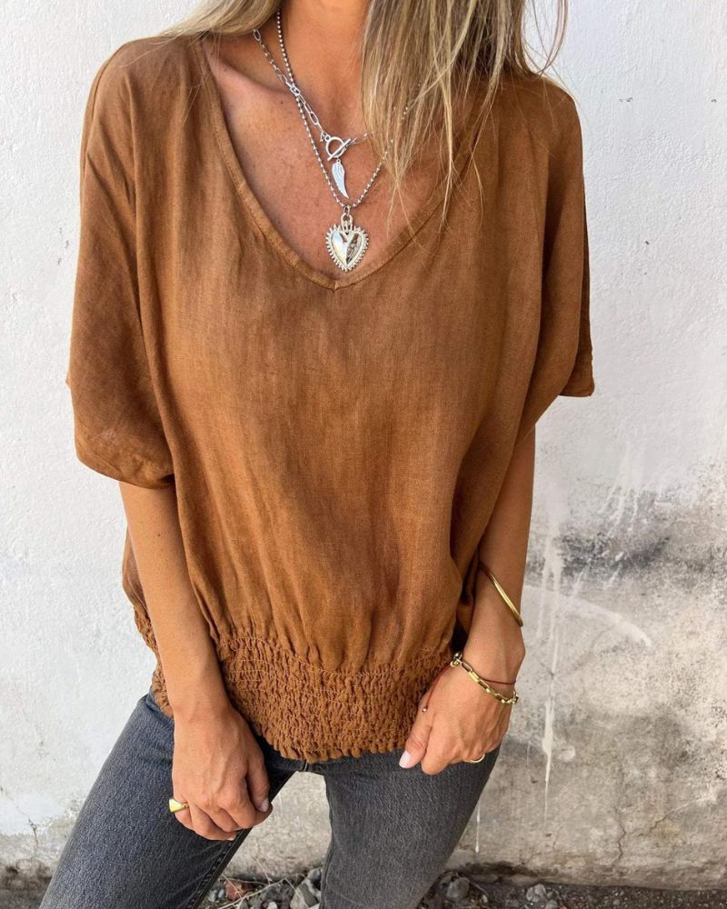 Amaya™  V-Neck Waist T-shirt