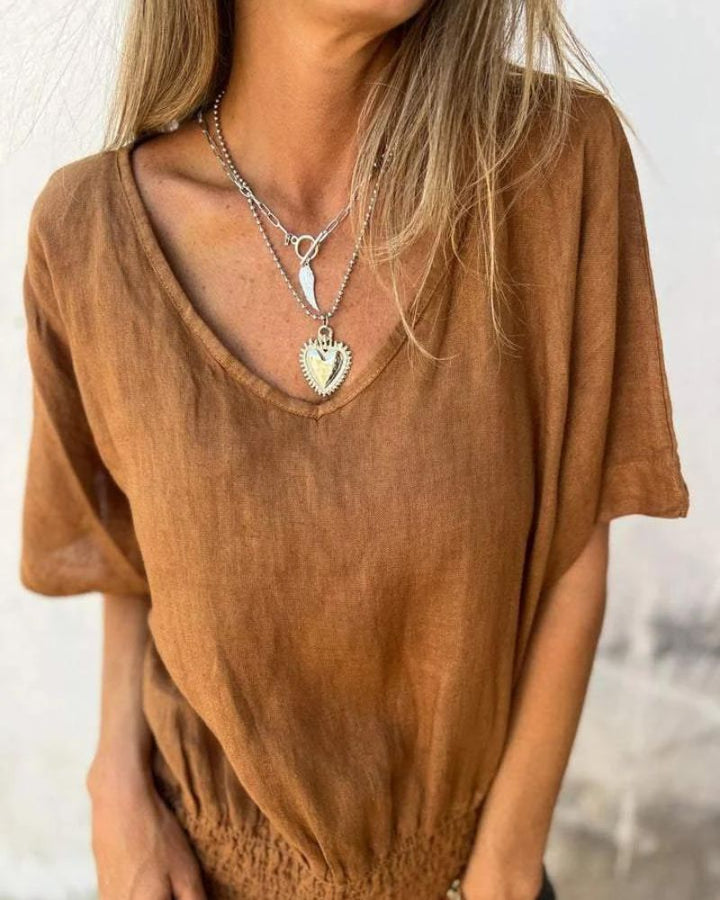 Amaya™  V-Neck Waist T-shirt