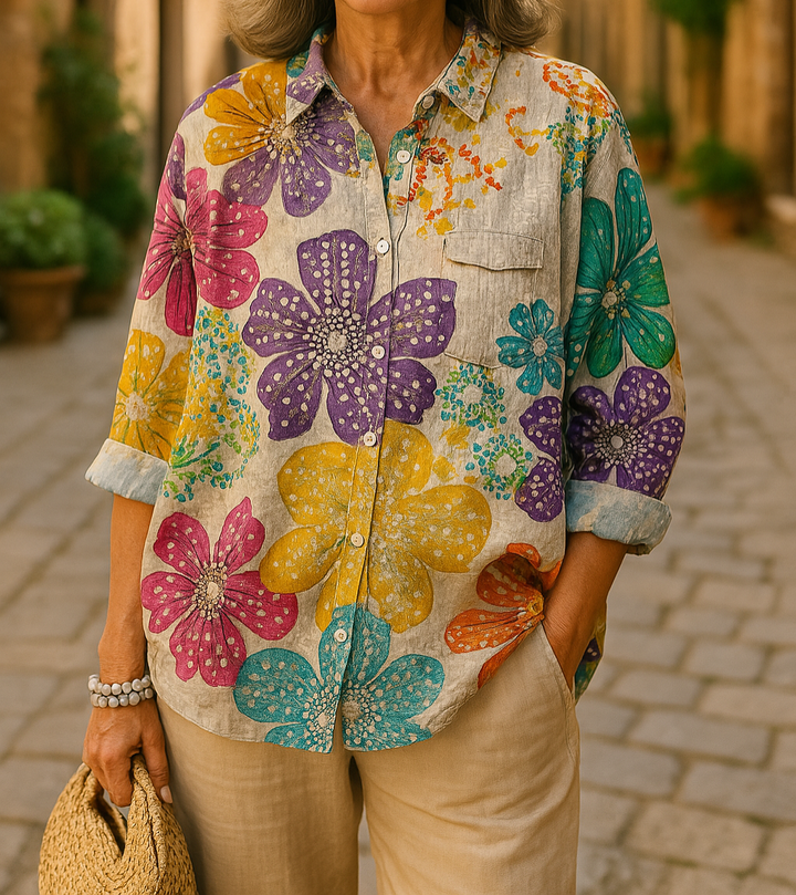 Petra - Casual Floral Blouse