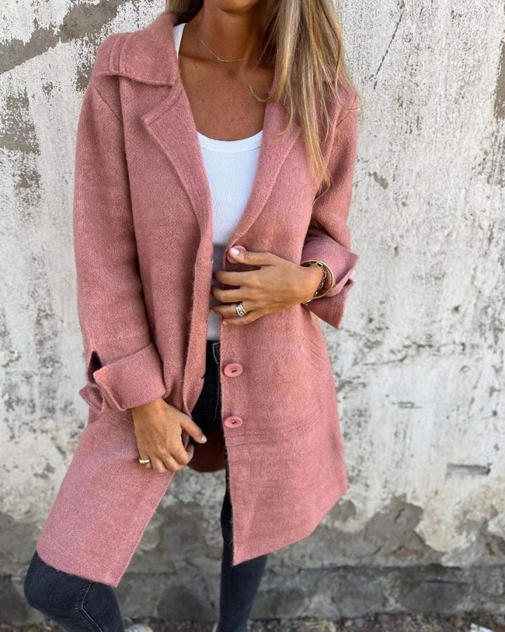Maila™  - Casual long coat with lapels