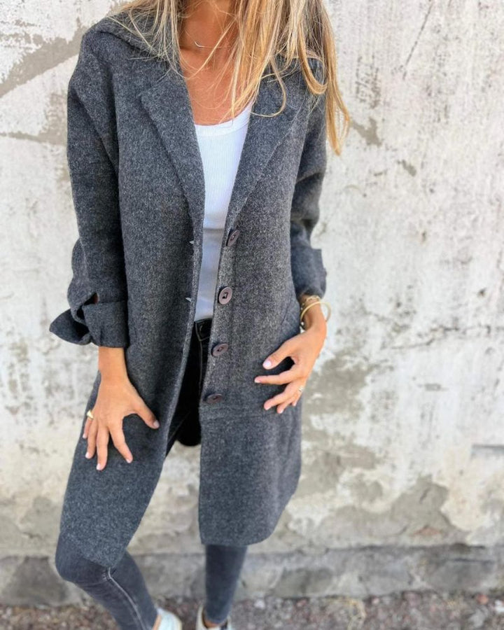 Maila™  - Casual long coat with lapels