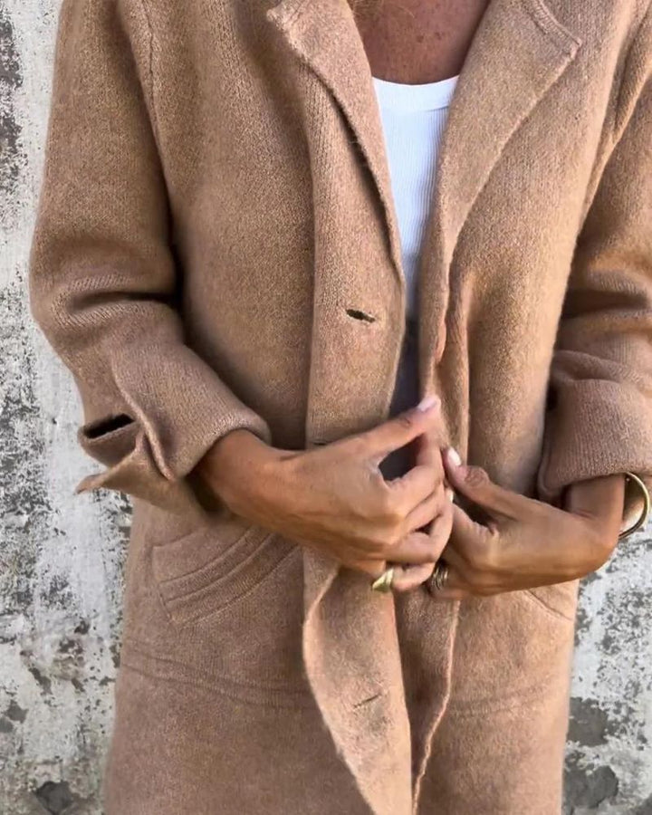 Maila™  - Casual long coat with lapels
