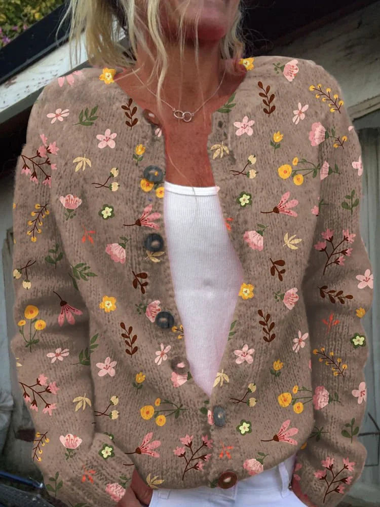 Tess |  Flowered Cardigan