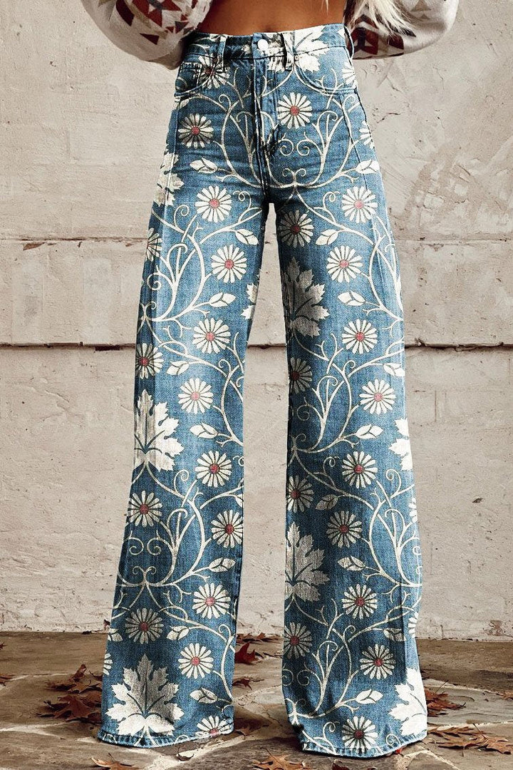 Alberta - Printed Wide-Leg Pants