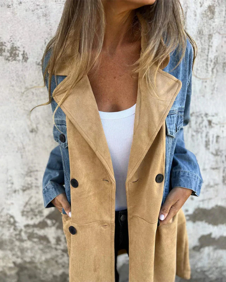 Millie™ - Chic Denim Suede Coat
