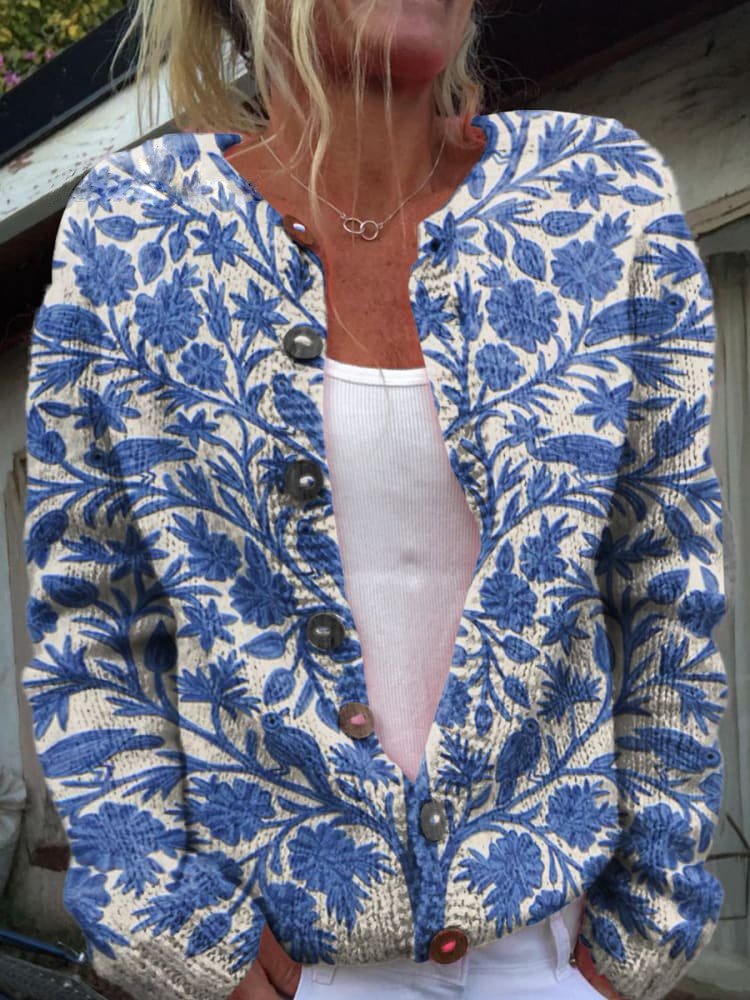 Tess |  Flowered Cardigan