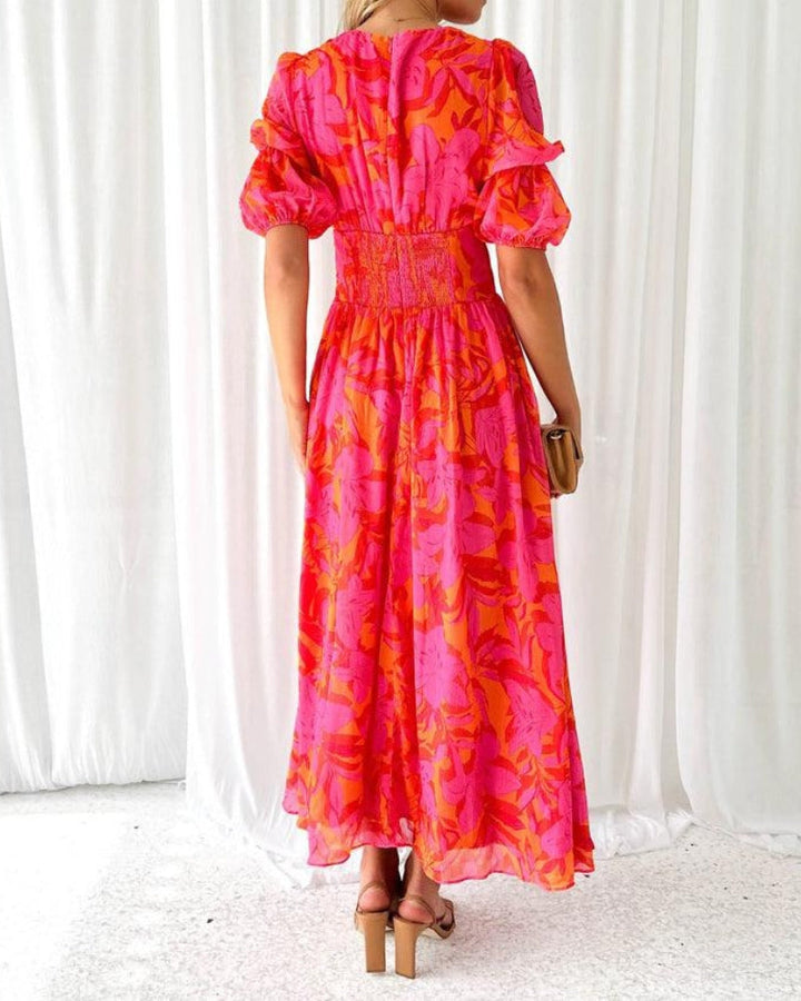 Delana - Rose Red Maxi Dress