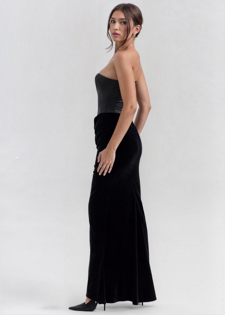 Daphne Velvet Corset Maxi Dress