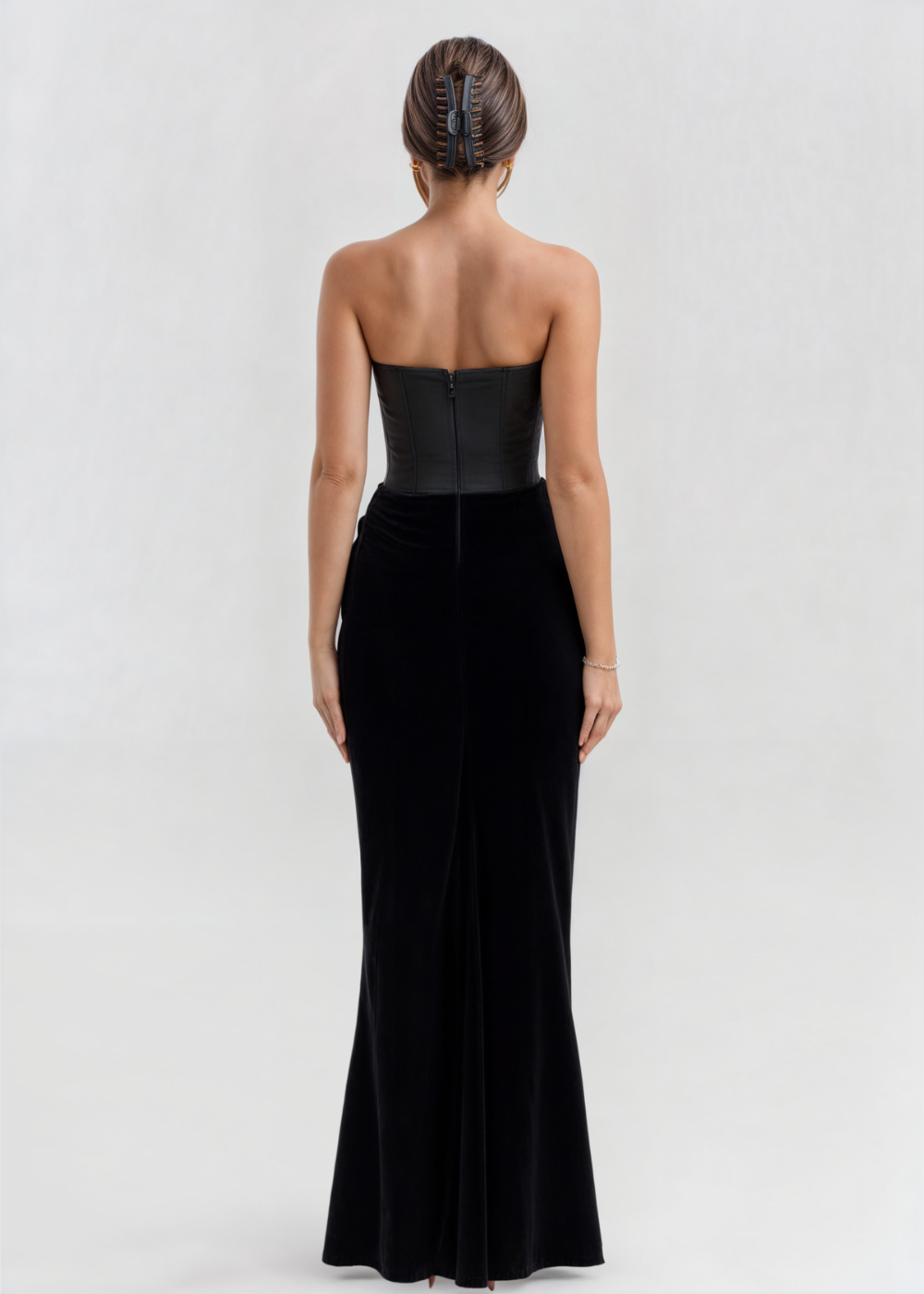 Daphne Velvet Corset Maxi Dress