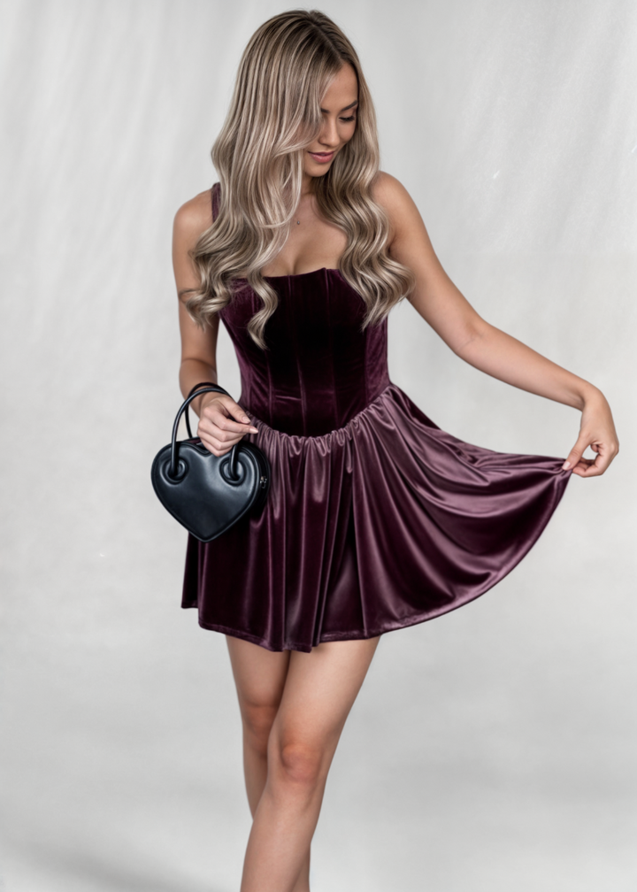 Emilia Velvet Corset Midi Dress