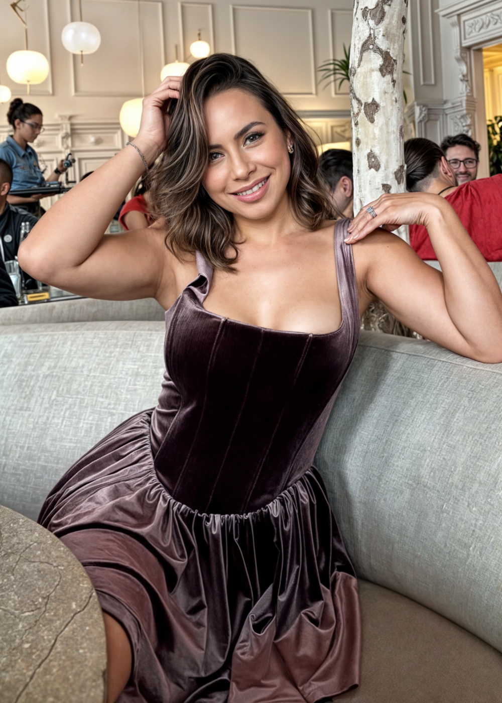 Emilia Velvet Corset Midi Dress