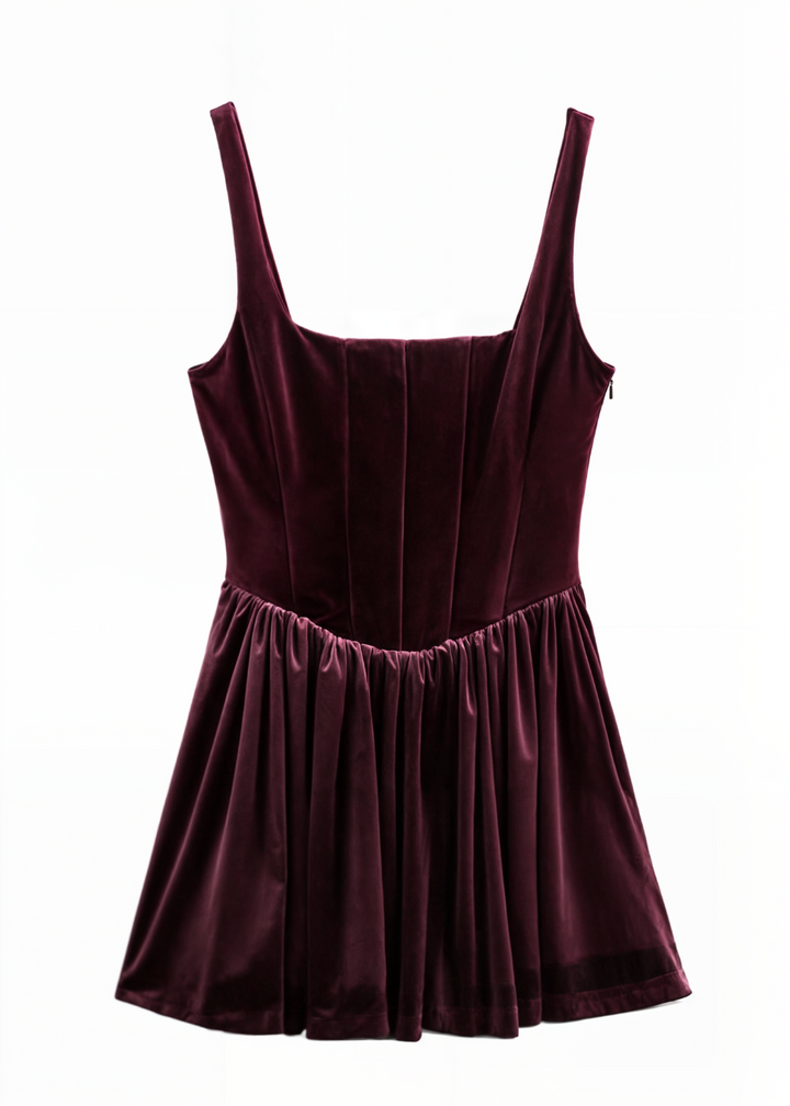 Emilia Velvet Corset Midi Dress