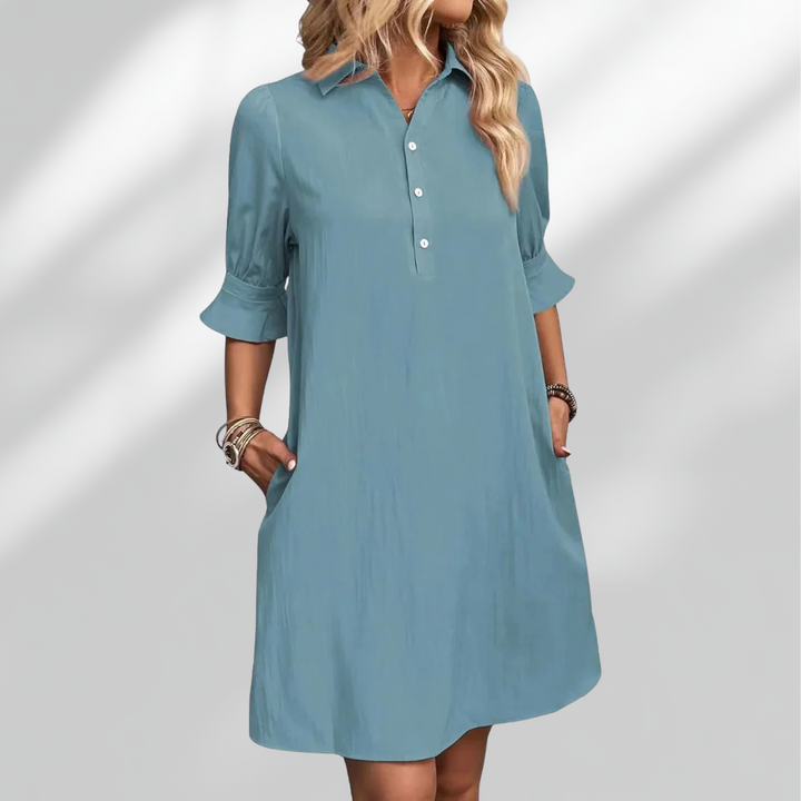 Susan™ - Casual Button Down Shirt Dress