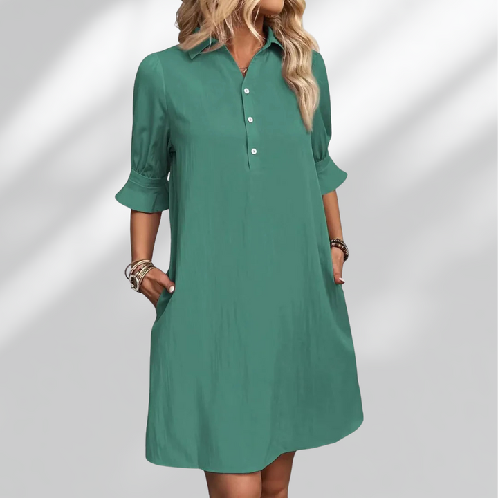 Susan™ - Casual Button Down Shirt Dress