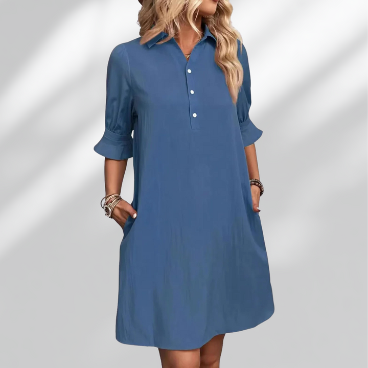 Susan™ - Casual Button Down Shirt Dress
