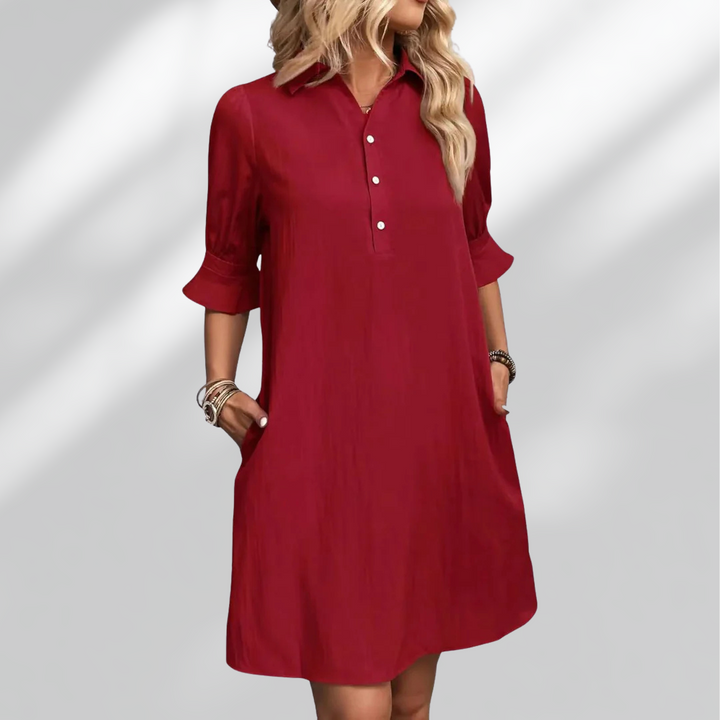 Susan™ - Casual Button Down Shirt Dress