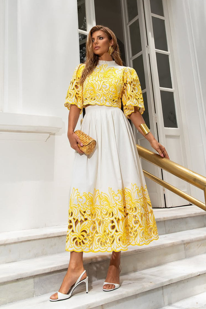 Kim Floral Embroidered Two-Piece Set