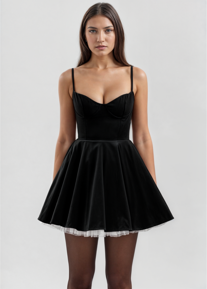 Scarlett Velvet Tulle Mini Dress