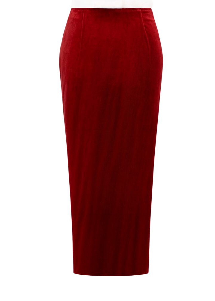 Seraphina Red Velvet Maxi Dress