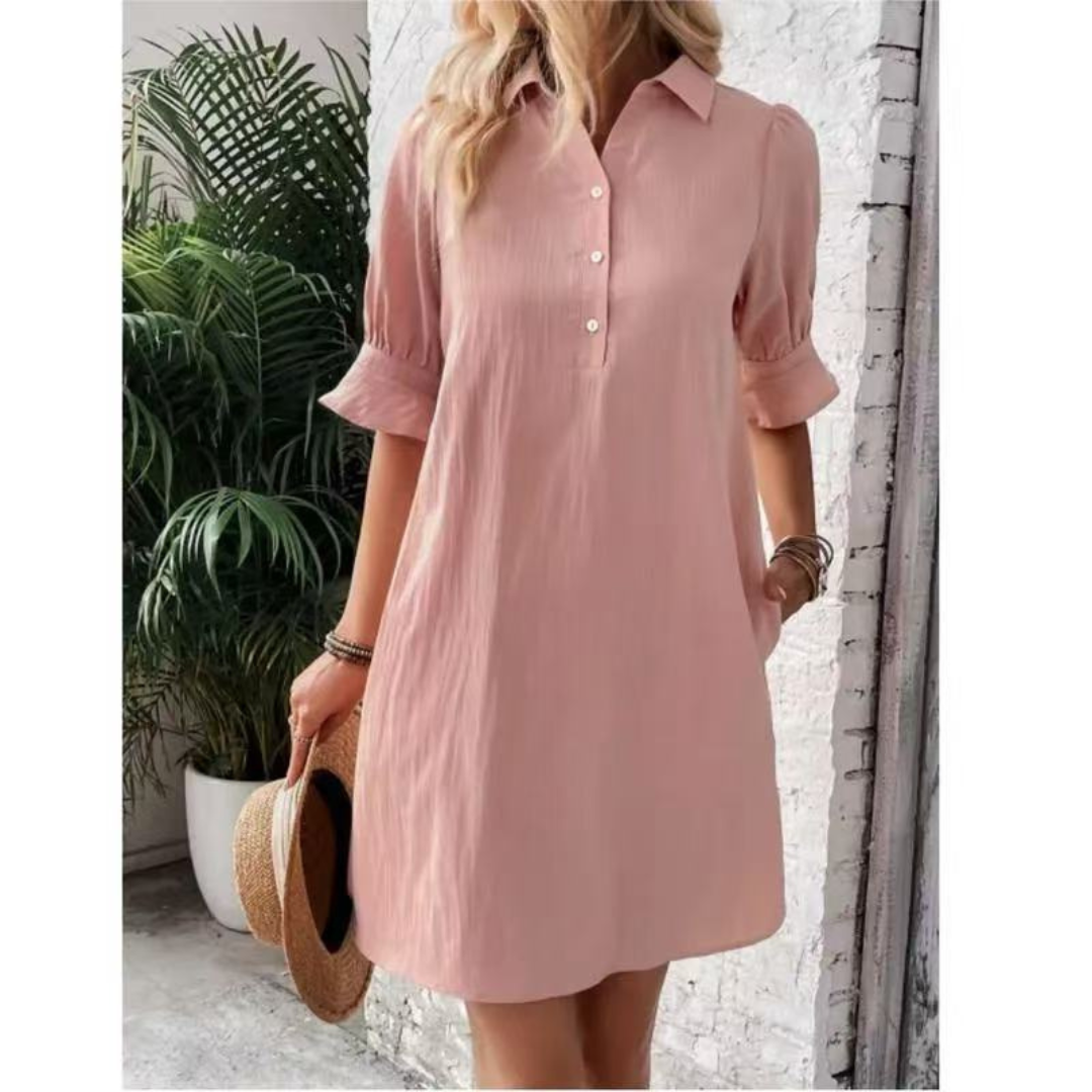 Susan™ - Casual Button Down Shirt Dress