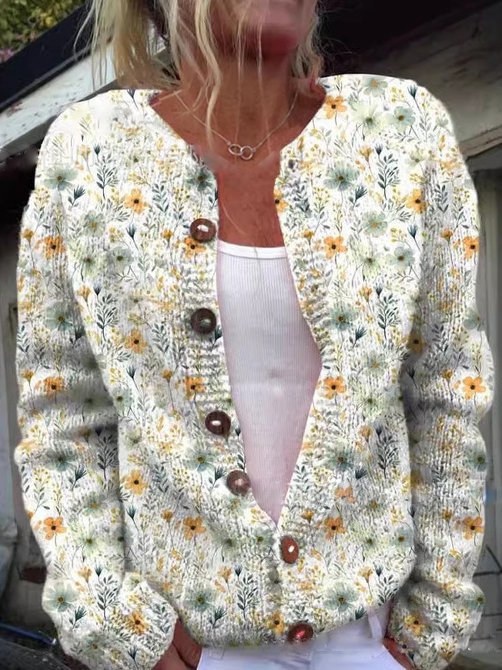 Tess |  Flowered Cardigan