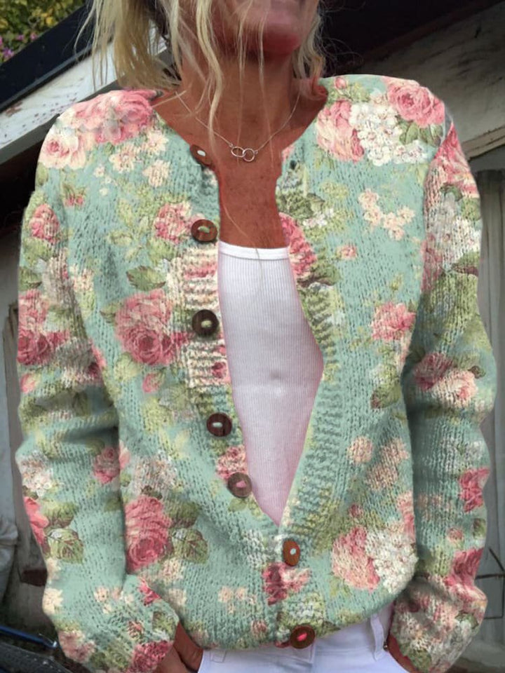 Tess |  Flowered Cardigan