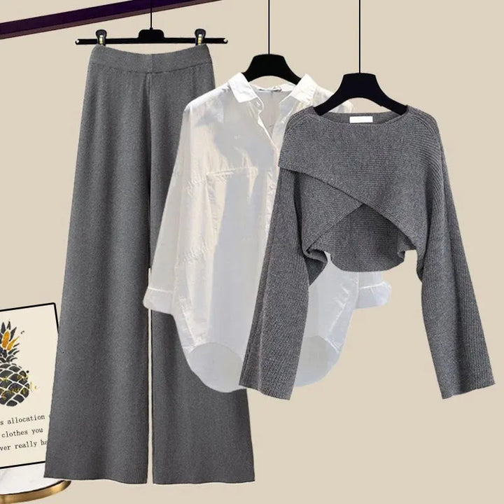 Tina | Cashmere Long Sleeve Three-Piece Set